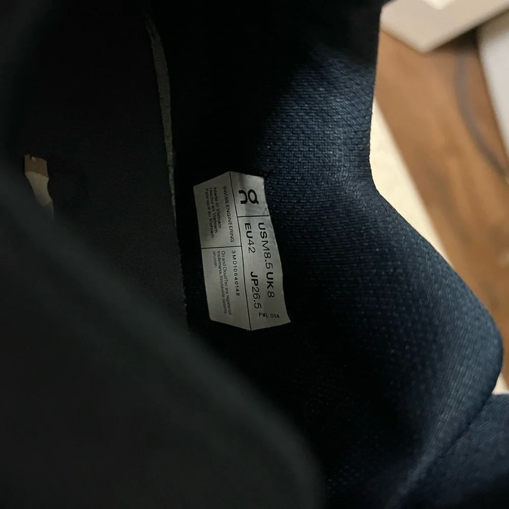 On Running Men's Sneakers in White and Black - Picture 7 of 7